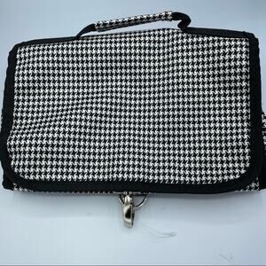 Lula Black & White Herringbone Travel Accessories Case